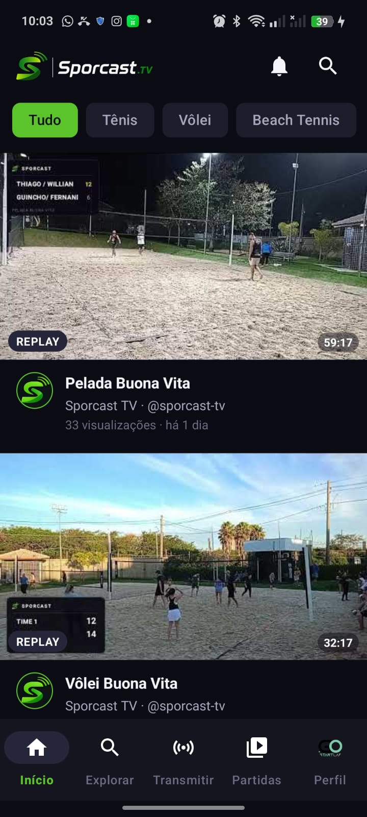 Acompanhe transmissões ao vivo e replays